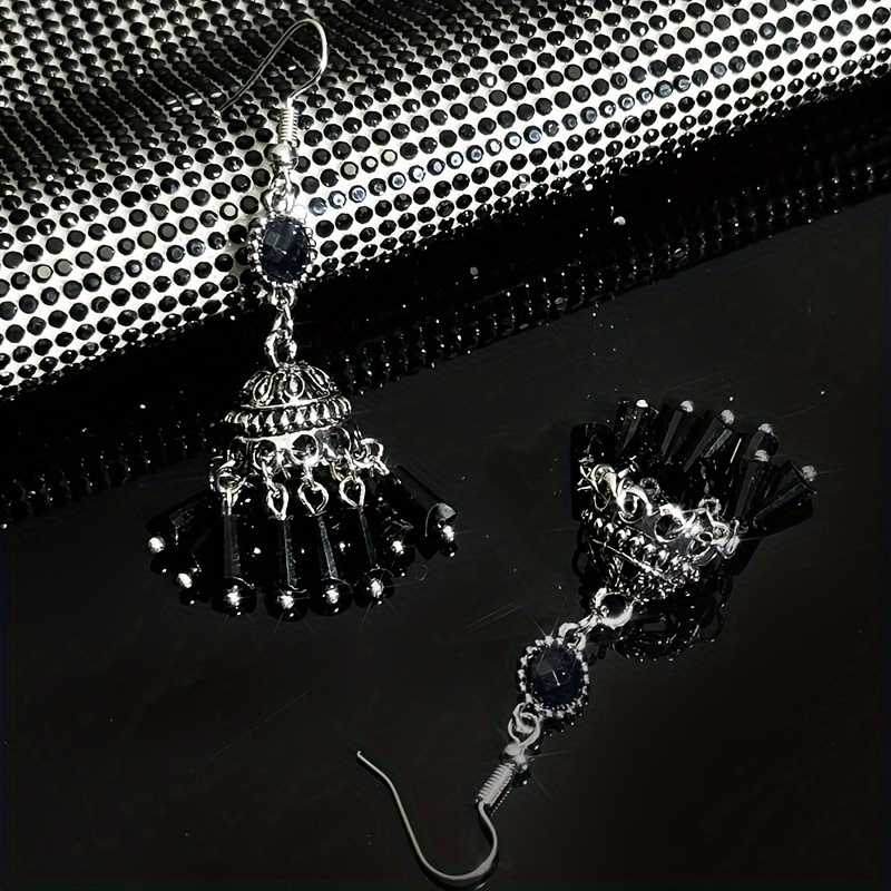Women's Bohemian Oxidized Jhumka with Chandelier Drops