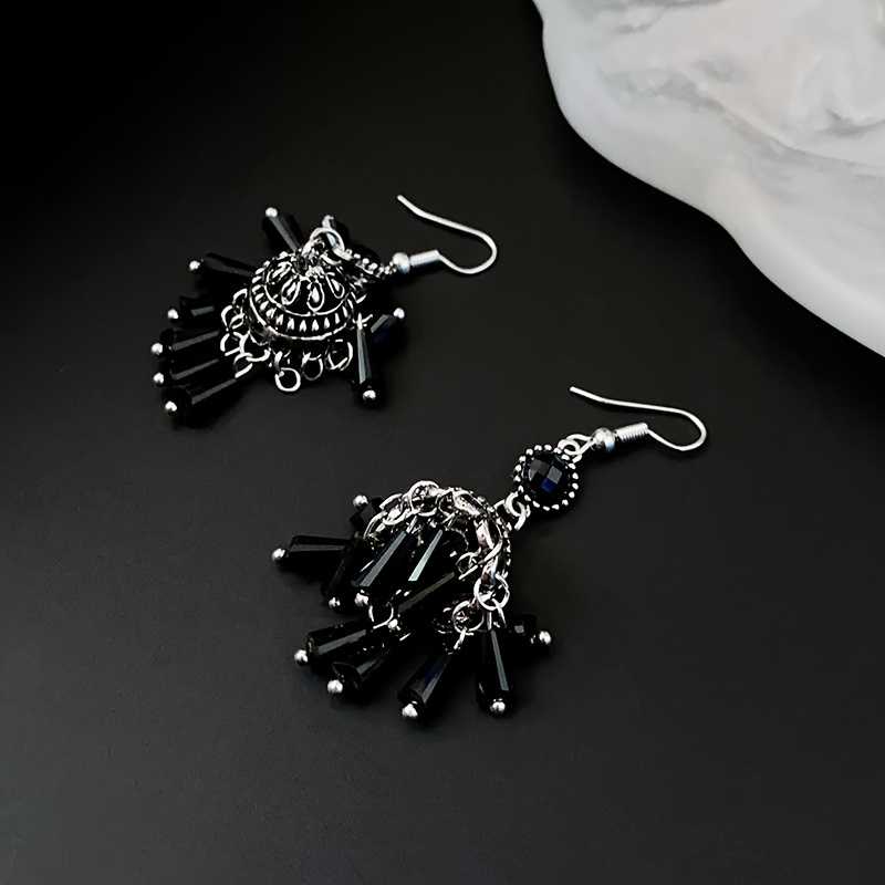 Women's Bohemian Oxidized Jhumka with Chandelier Drops