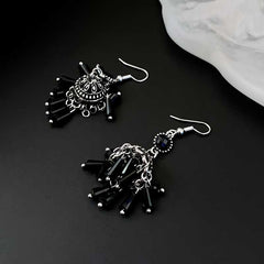 Women's Bohemian Oxidized Jhumka with Chandelier Drops