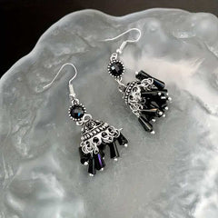 Women's Bohemian Oxidized Jhumka with Chandelier Drops