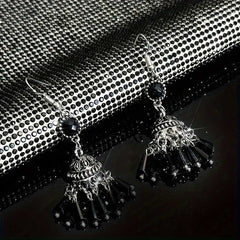 Women's Bohemian Oxidized Jhumka with Chandelier Drops