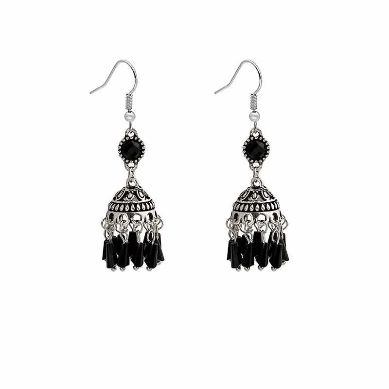 Women's Bohemian Oxidized Jhumka with Chandelier Drops