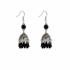 Women's Bohemian Oxidized Jhumka with Chandelier Drops
