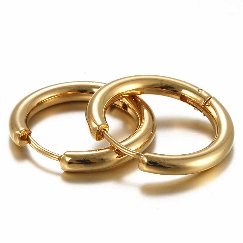 Women's Gold Plated Round Hoop Earrings