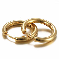 Women's Gold Plated Round Hoop Earrings
