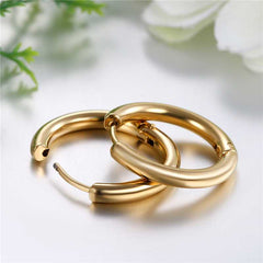 Women's Gold Plated Round Hoop Earrings