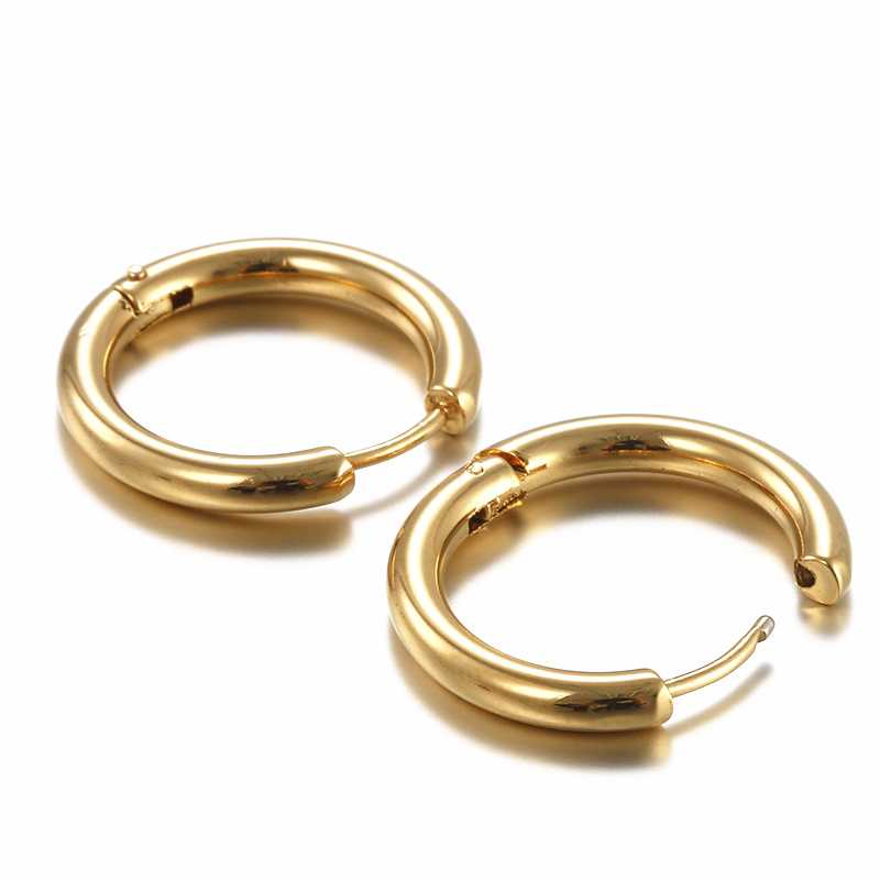 Women's Gold Plated Round Hoop Earrings