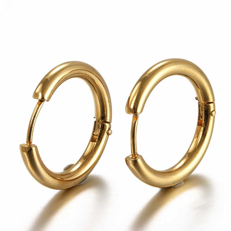 Women's Gold Plated Round Hoop Earrings