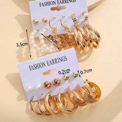 Women's 22 Piece Gold Plated Combo Set Stud And Hoop Earrings