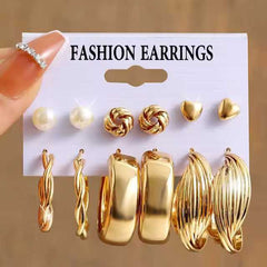 Women's 22 Piece Gold Plated Combo Set Stud And Hoop Earrings