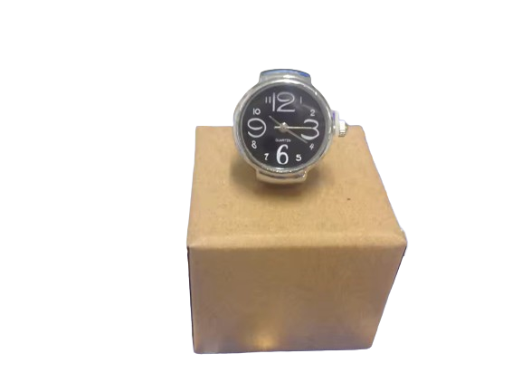 Unisex Silver Plated Adjustable Quartz Clock Finger Ring  For Timeless Style