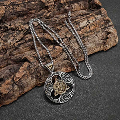 Men's Silver Plated Classic Knot Pendant Necklace with Lobster Clasp