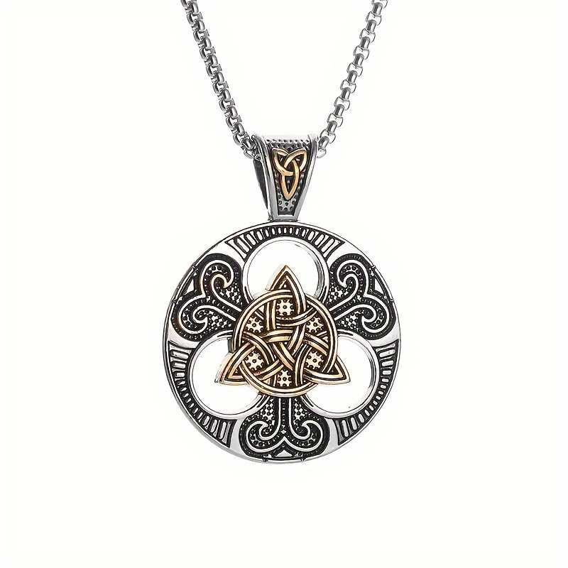 Men's Silver Plated Classic Knot Pendant Necklace with Lobster Clasp
