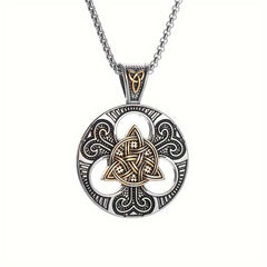 Men's Silver Plated Classic Knot Pendant Necklace with Lobster Clasp