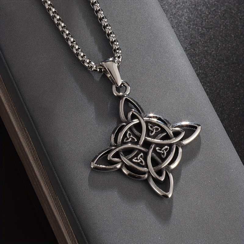Men's Stainless Steel Knot Pagan Symbol Pendant Necklace