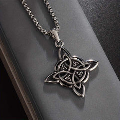 Men's Stainless Steel Knot Pagan Symbol Pendant Necklace