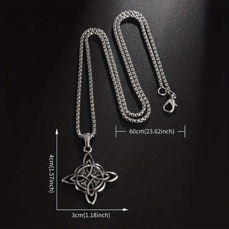 Men's Stainless Steel Knot Pagan Symbol Pendant Necklace