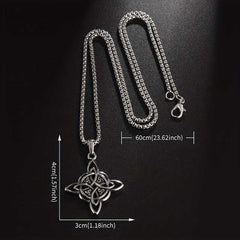 Men's Stainless Steel Knot Pagan Symbol Pendant Necklace