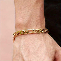 Men's Gold Plated Stainless Steel Chain Bracelet