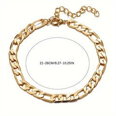 Men's Gold Plated Stainless Steel Chain Bracelet
