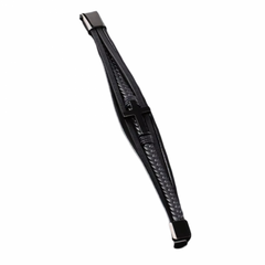Men's Cross Design Multi Layer Black Leather And Steel Magnetic Bracelet
