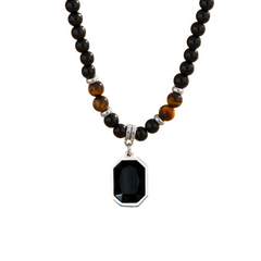 Men's Tiger Stone Black Pendant Necklace and Hip Hop Clavicle Chain