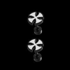 Men's Stainless Steel Cross Stud Earrings Modern Pierced Design