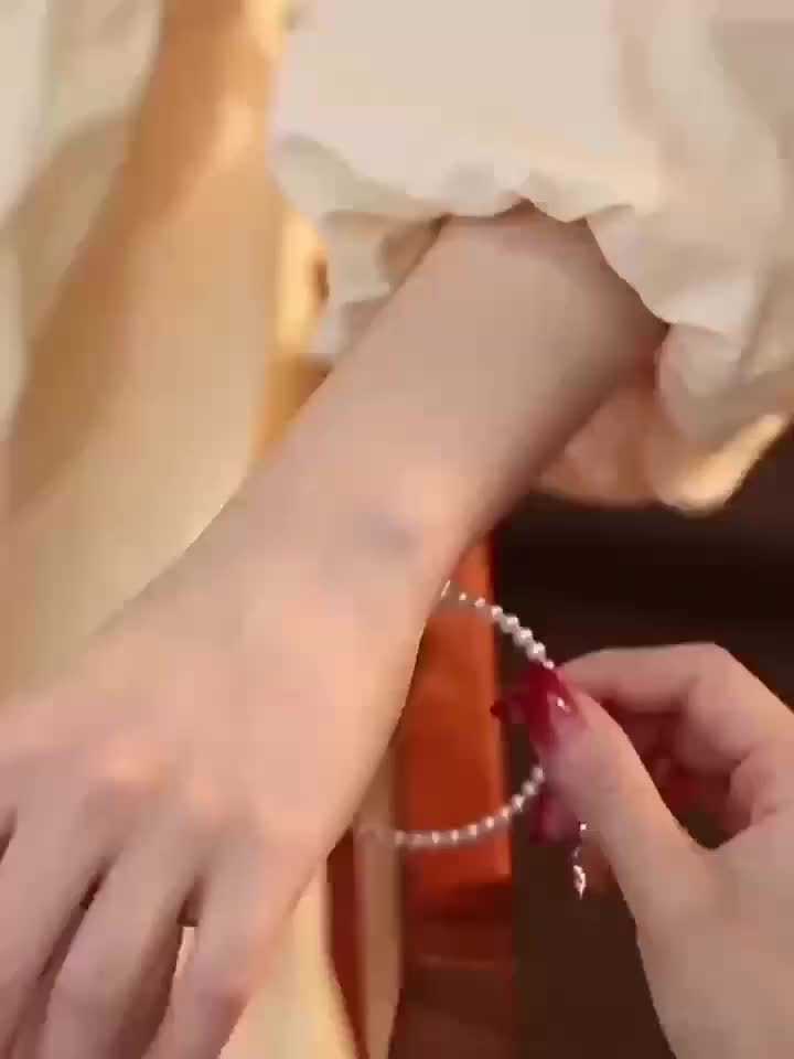 Woman's Elegant White Pearl Beaded Cuff Bracelet for Style