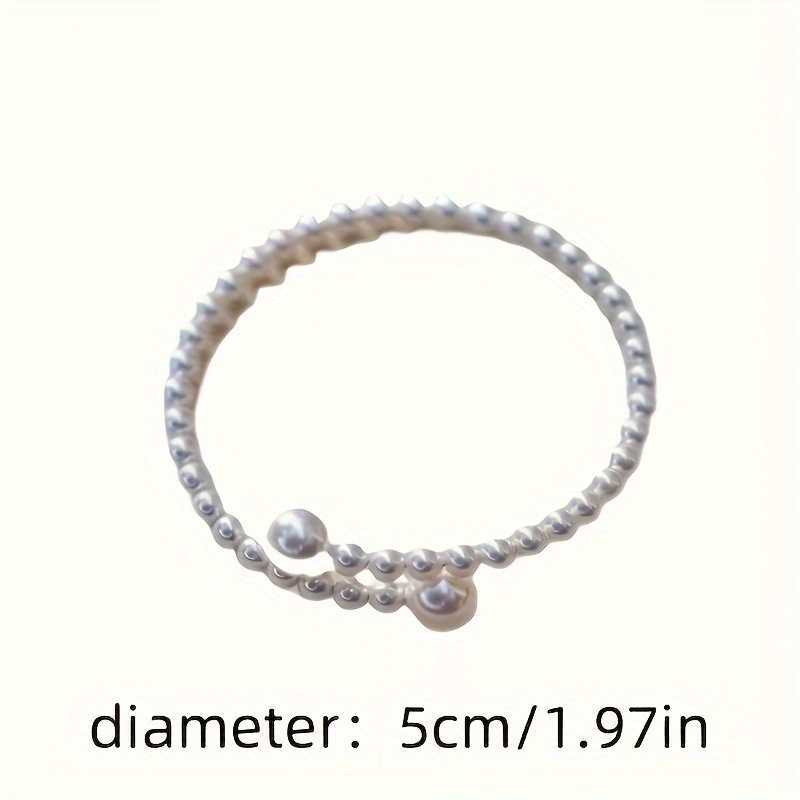 Woman's Elegant White Pearl Beaded Cuff Bracelet for Style