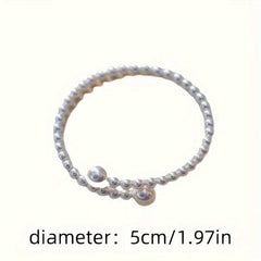 Woman's Elegant White Pearl Beaded Cuff Bracelet for Style
