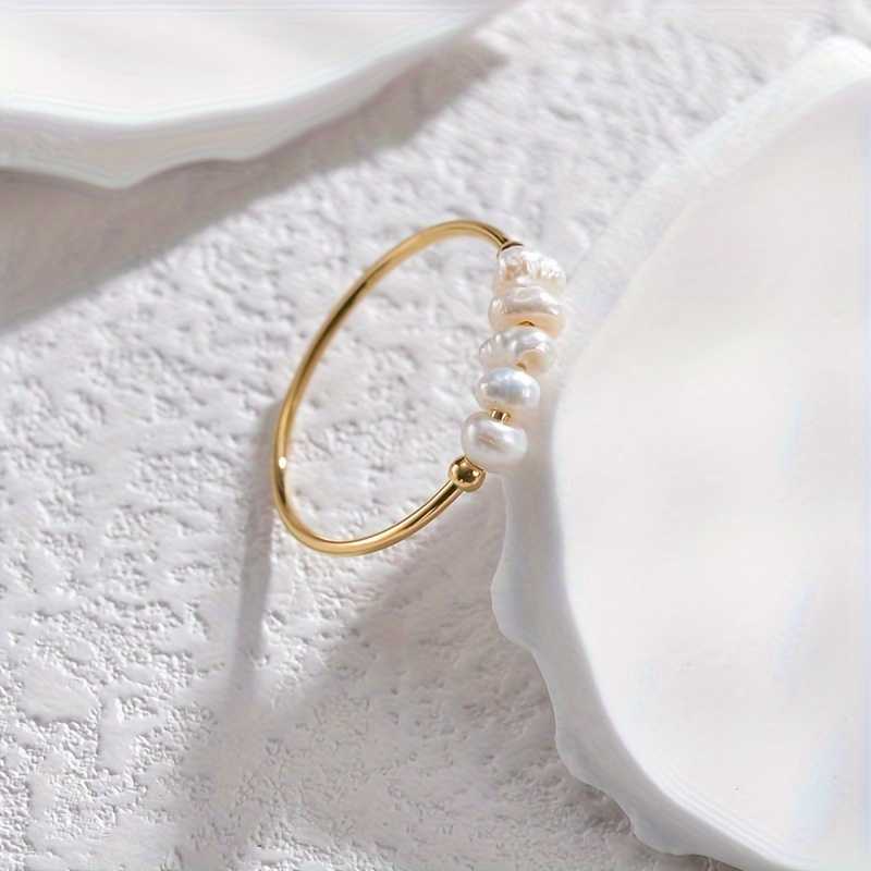 Elegant Freshwater Pearl Ring Gold Plated for Everyday Wear.