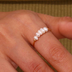 Elegant Freshwater Pearl Ring Gold Plated for Everyday Wear.