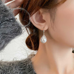 Droplet Faux Pearl Decor Dangle Earrings Simple Elegant Trendy Jewelry