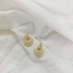 Exquisite Heart Shaped Dangle Earrings Romantic Valentine's Day Gift.