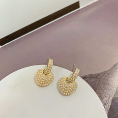 Exquisite Heart Shaped Dangle Earrings Romantic Valentine's Day Gift.