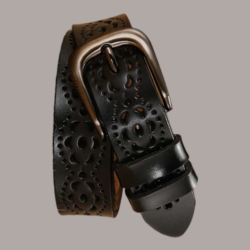 Vintage Hollow Out Punk Belt with Pin Buckle for Women Classic Jeans