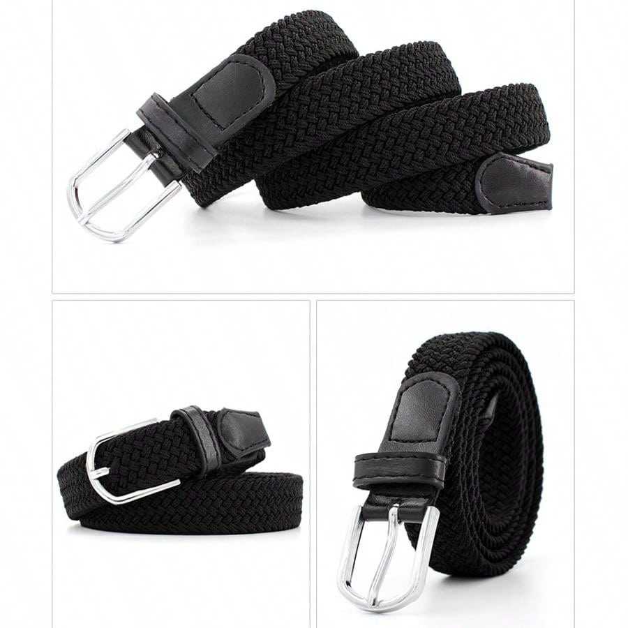 Pin Buckle Woven Belt Casual Stylish Braided Jeans Accessories for Women