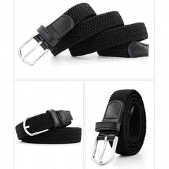 Pin Buckle Woven Belt Casual Stylish Braided Jeans Accessories for Women
