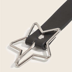 Punk Rivet Studded PU Belt Black Trendy Waistband for Y2K Jeans Women