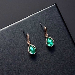 Water Drop Shape Pendant Necklace and Drop Earrings Set for Women