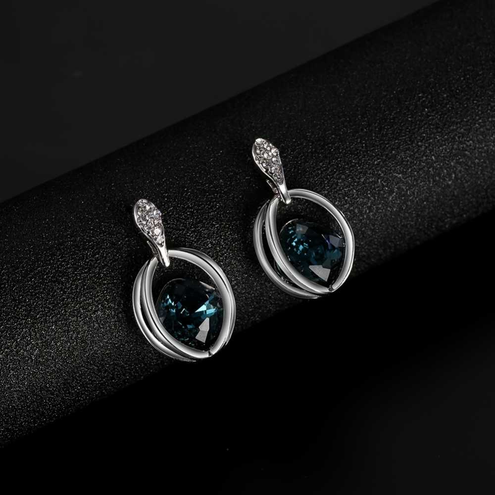 1 Pair Earrings and Necklace Elegant Jewelry Set with Waterish Gemstone