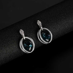 1 Pair Earrings and Necklace Elegant Jewelry Set with Waterish Gemstone