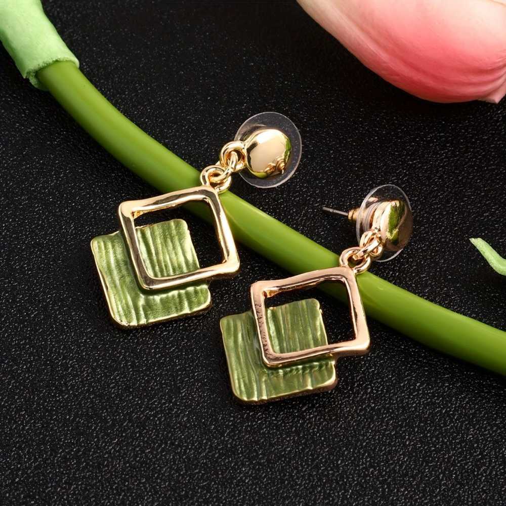 Boho Style Jewelry Set Trendy Geometric Design Earrings and Necklace