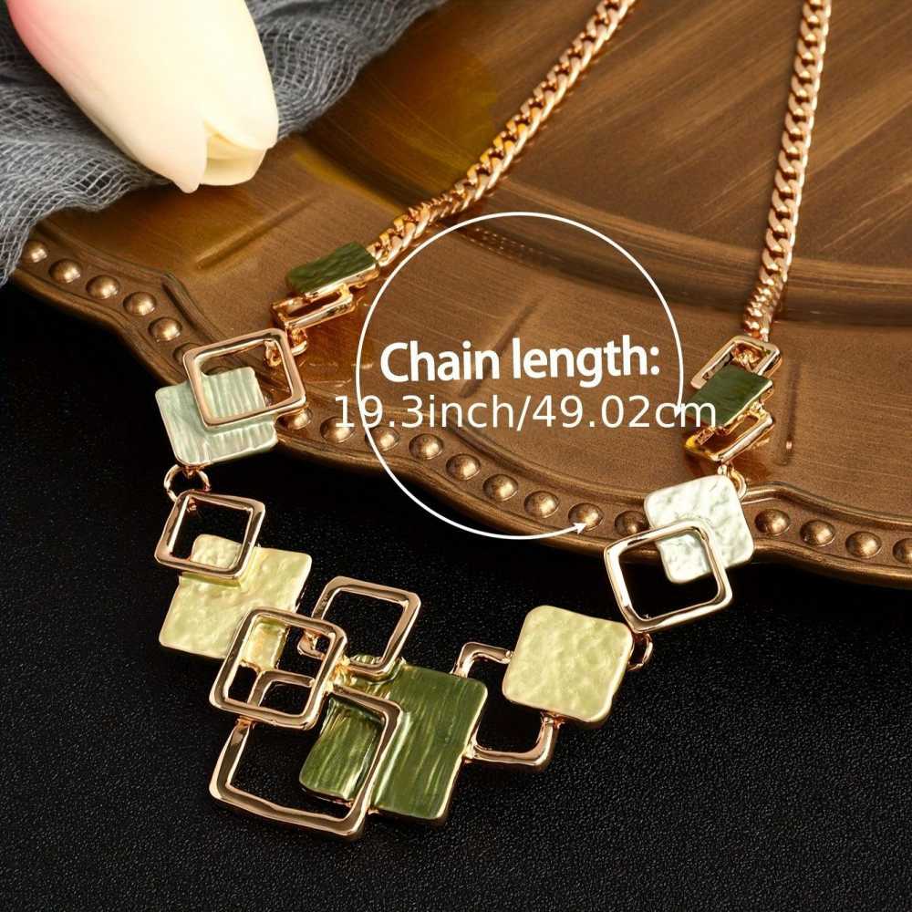 Boho Style Jewelry Set Trendy Geometric Design Earrings and Necklace