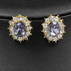 Elegant Gold Plated Crystal Jewelry Set For Weddings and Parties