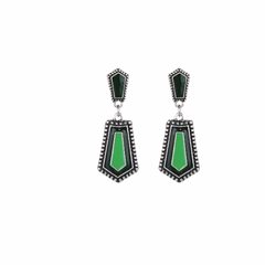 Colorful Geometric Resin Dangle Earrings & Pendant Necklace Boho Gift