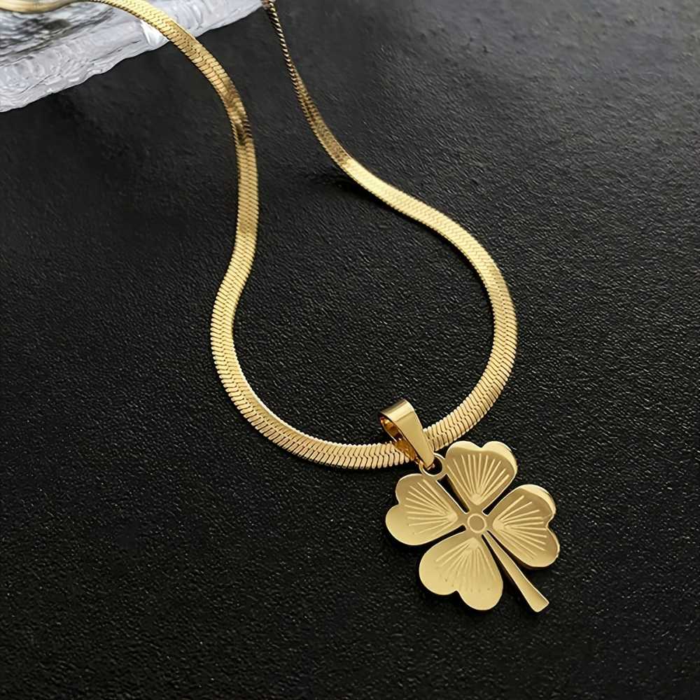 Luxury Clover Jewelry Set for Women Golden Plated Necklace & Earrings