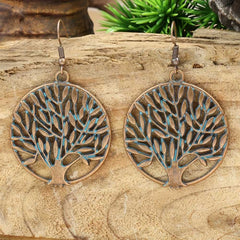 Boho Style Tree of Life Jewelry Set Earrings and Necklace for Daily Wear