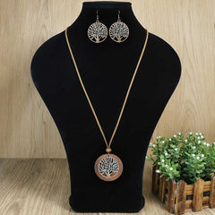 Boho Style Tree of Life Jewelry Set Earrings and Necklace for Daily Wear