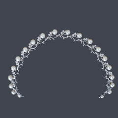 Silver Fashion Jewelry Set for Women Modern Inlaid Faux Pearl Necklace and Earrings